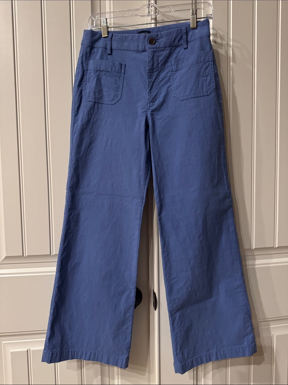 J. Crew ‘Lizzie’ Blue Wide-Leg Pants